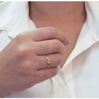 Anel de ouro 18k Infinito triplo delicado