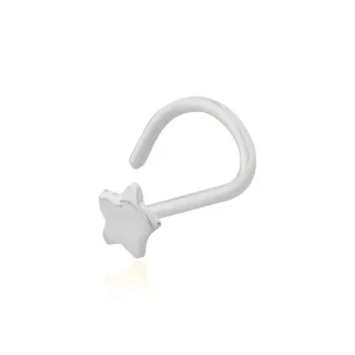 Piercing nariz nostril ouro branco 18k estrela