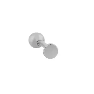 Piercing de ouro branco 18k tragus ou helix chapa bola