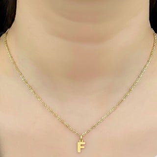Pingente letra F de ouro 18k