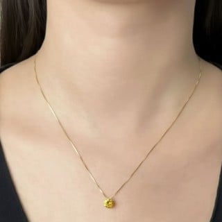 Colar ponto de luz ouro 18k 45cm pedra Citrino