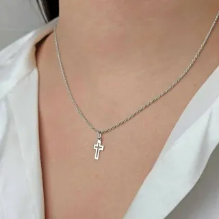 Pingente de ouro branco 18k cruz crucifixo masculino feminino