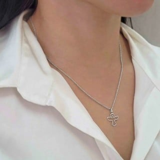 Pingente Dívino Espírito Santo de ouro branco 18k