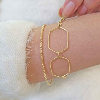 Pulseira de ouro 18k feminina duo