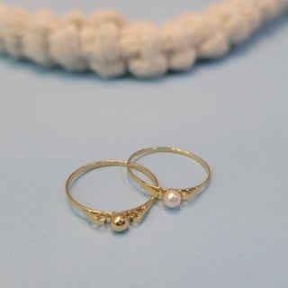Anel infantil de ouro 18k bolinha 3mm