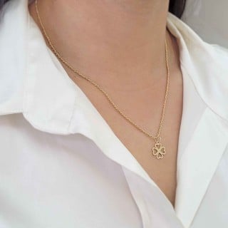 Pingente de ouro 18k trevo quatro folha VI