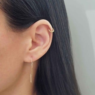 Brinco de ouro 18k corrente dupla Alana