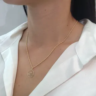 Pingente de ouro onda do mar