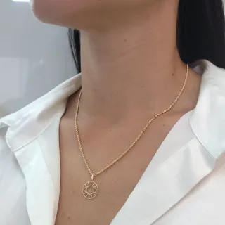 Pingente olho grego de ouro 18k vazado