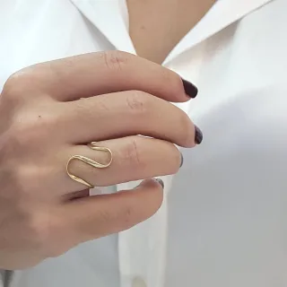 Anel de ouro 18k orgânico onda