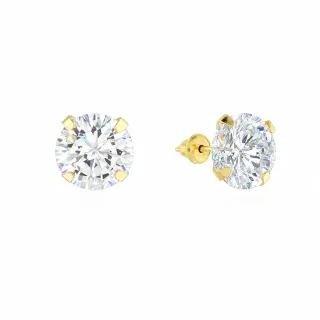 Brinco de ouro 18k moissanite ponto de luz 6mm