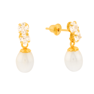 Brinco de pérola ouro 18k feminino
