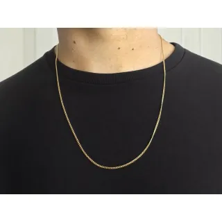 Corrente de ouro masculina feminina grumet 60cm fina