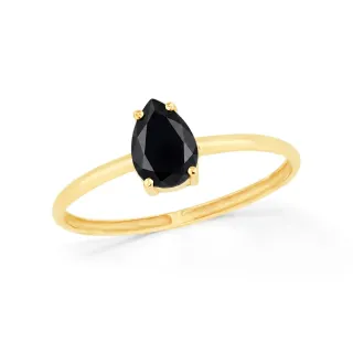 Anel de ouro 18k com ônix gota