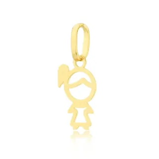 Pingente de ouro 18k filha - menina liso