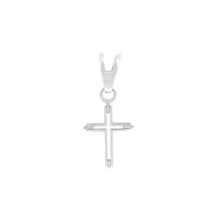 Pingente de ouro branco cruz ouro 18k