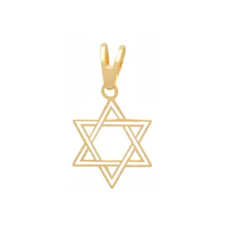 Pingente Estrela de Davi de ouro 18k vazada
