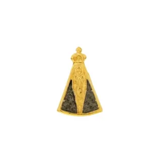 Pingente Nossa Senhora de ouro 18k com ródio negro