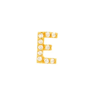 Pingente letra E de ouro 18k Letra com pedras