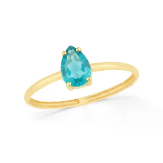 Anel de ouro 18k com apatita gota