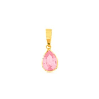 Pingente de ouro 18k gota rosa face
