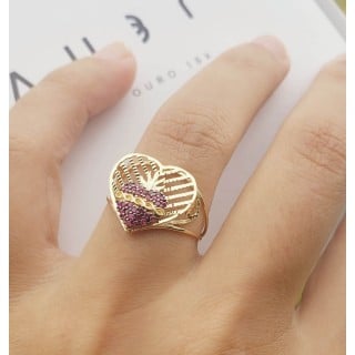 Anel de ouro 18k Sagrado Coração de Jesus