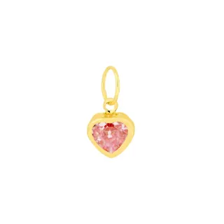 Pingente coração de ouro 18k rosa mini