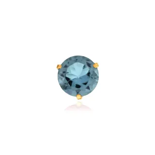 Pingente de ouro 18k ponto de luz com zircônia azul claro
