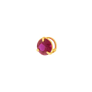 Pingente de ouro 18k ponto de luz com zircônia Vermelho
