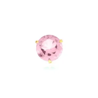Pingente de ouro 18k ponto de luz com zircônia cor rosa