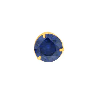 Pingente de ouro 18k ponto de luz zircônia Azul