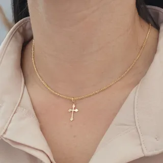 Pingente de ouro 18k cruz delicada
