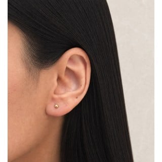 Brinco masculino de ouro 18k bola 2,5mm uma peça