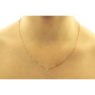 Pingente de Ouro 18k coração vazado com brilhante 1.25mm