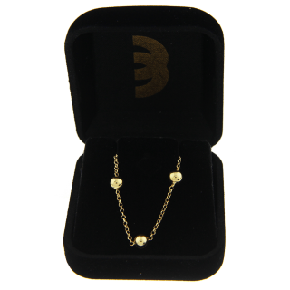 Pulseira de ouro 18k feminina bolas 5mm