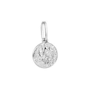 Pingente de São Bento medalha ouro branco 18k