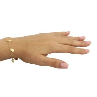 Pulseira de ouro 18k com medalhas religiosas