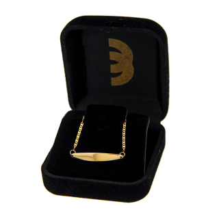 Pulseira infantil de ouro 18k placa piastine