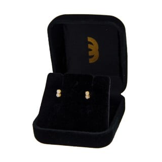 Brinco de ouro 18k infantil pedra 2mm