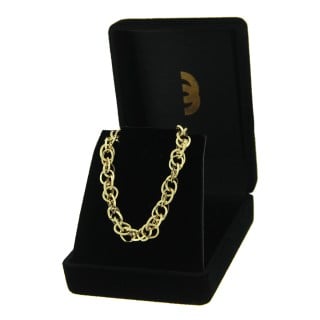 Pulseira feminina de ouro 18k elos entrelaçados