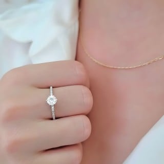 Anel de noivado ouro branco 18k solitário 6mm