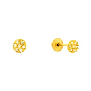 Brinco de ouro 18k bebê infantil chuveiro de zircônias