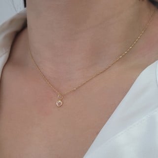 Pingente coração de ouro 18k rosa mini