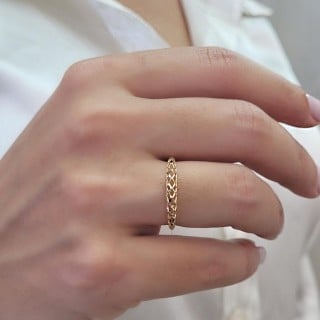 Anel aparador de aliança de ouro 18k rede diamantado