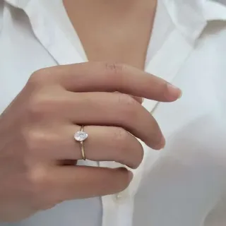 Anel de ouro 18k com topázio cristal gota