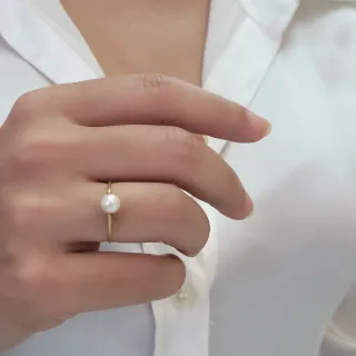 Anel de pérola em ouro 18k Lola
