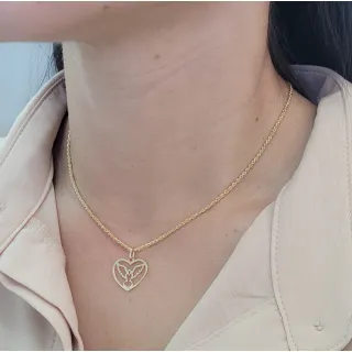 Pingente Divino Espírito Santo ouro 18k coração G