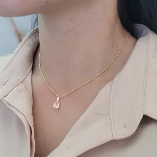 Pingente de ouro 18k pedra zirconia gota cor citrino foto frontal
