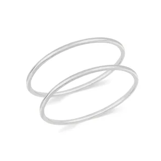 Aliança fio de ouro branco 18k stacky bold par