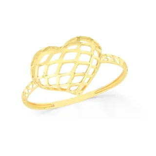 Anel de ouro coração 18k Elegance